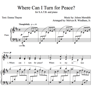 Where Can I Turn For Peace? (Sheet Music For Choir – SATB, Piano ...