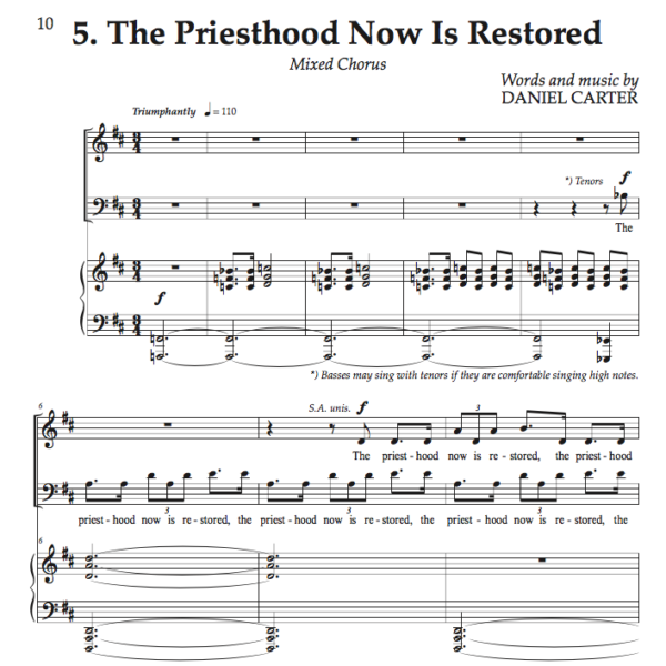 The Priesthood Now Is Restored (Sheet Music for Choir – SATB, Piano/Organ) - Image 2